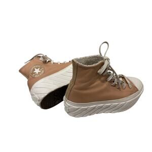 Converse All Stars Lift Hi Leather Platform Sneakers Shearling Lined Women’s 6.5
